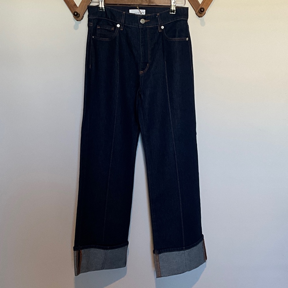 LOFT Dark Blue Wide Leg Jeans